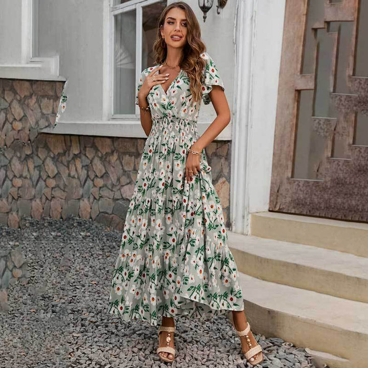 Lune London 1751507307 Women's Maxi Boho Ruffle Dress