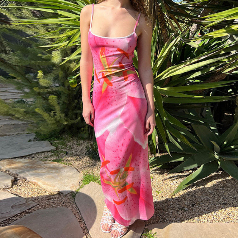 Maxi Floral Dress for Women with Adjustable Straps Lune London