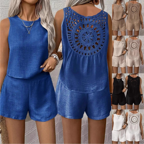 Ladies Casual Jumpsuit Crochet Back Lune London