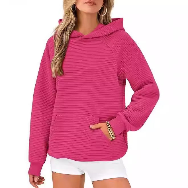 Casual hooded sweatshirt for women in structured cotton Lune London