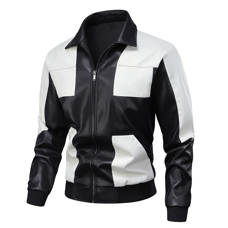 Men's bomber jacket with synthetic leather details Lune London