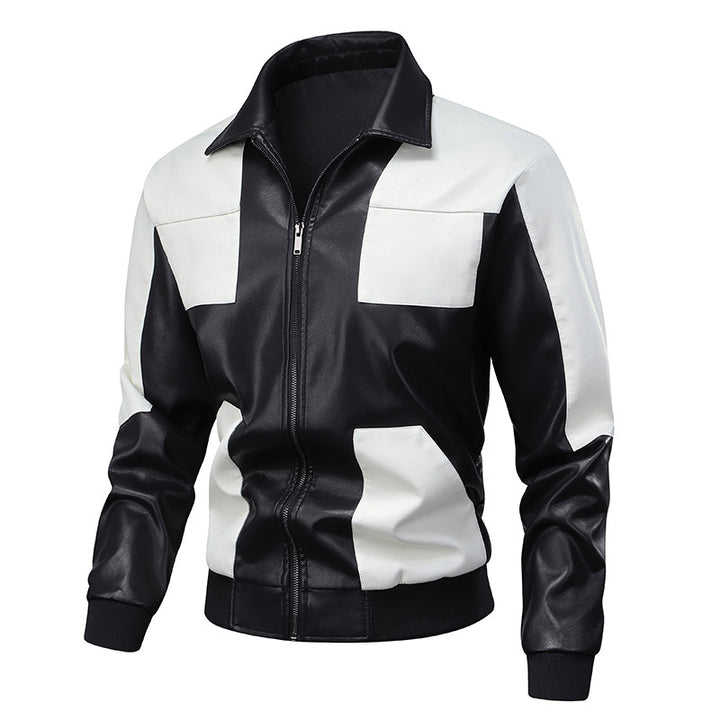 Men's bomber jacket with synthetic leather details Lune London