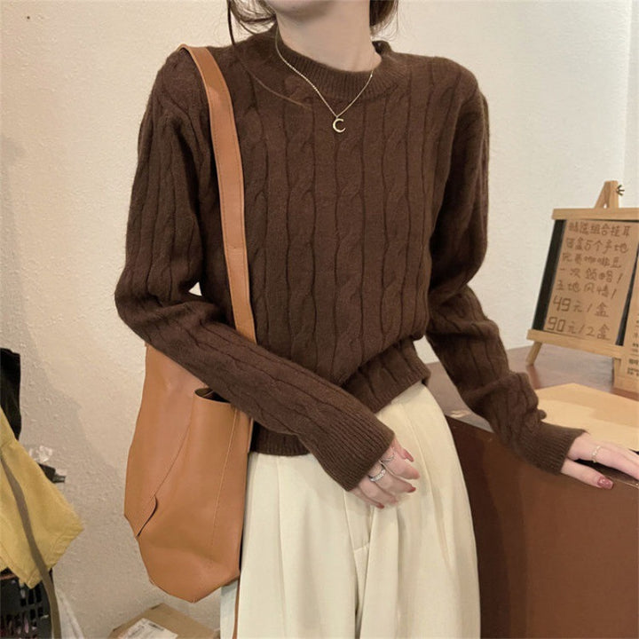 Pull en tricot épais pour femme avec motif en câble texturé et coupe décontractée Chic & Stil