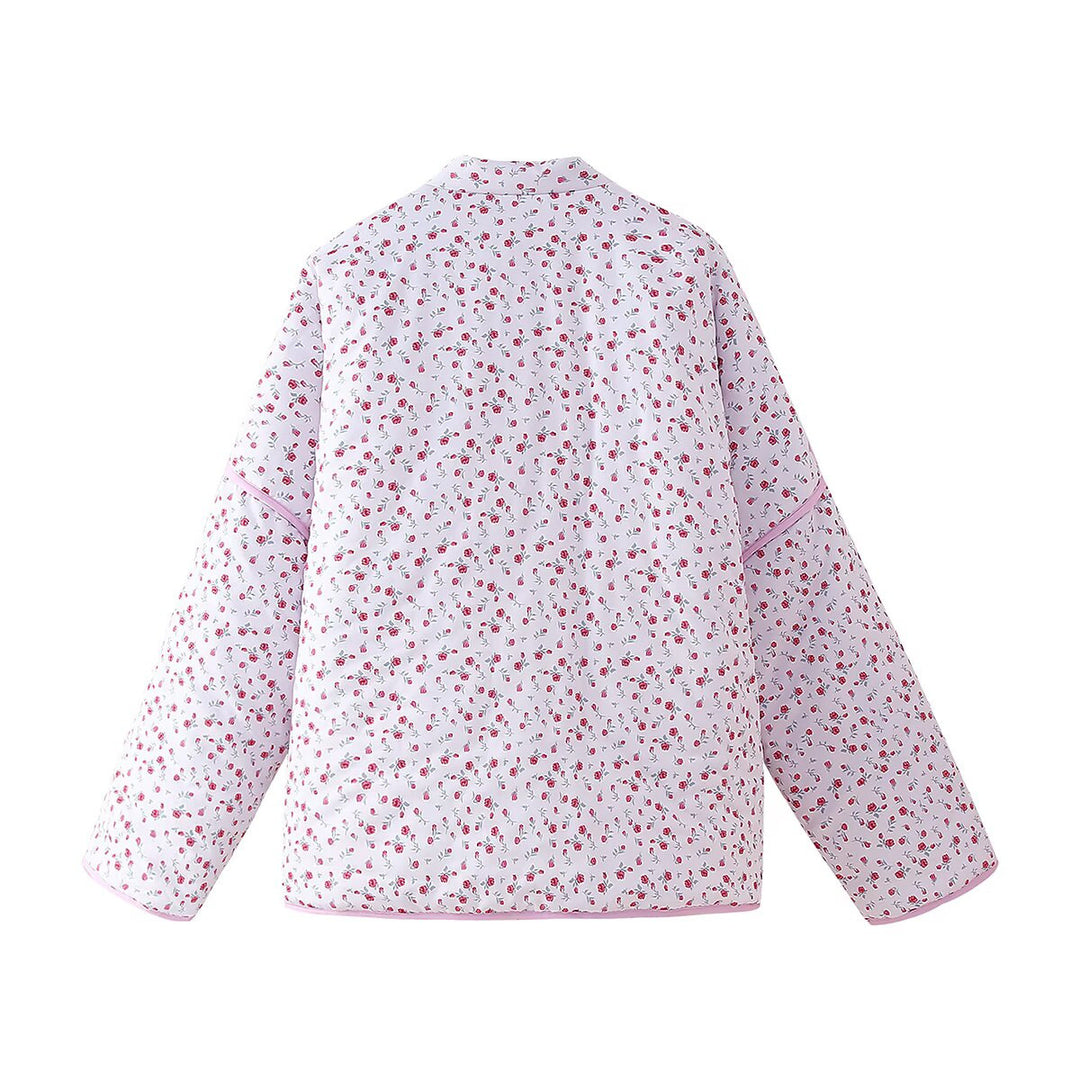 Quilted jacket for women with floral design and adjustable drawstring waist Lune London