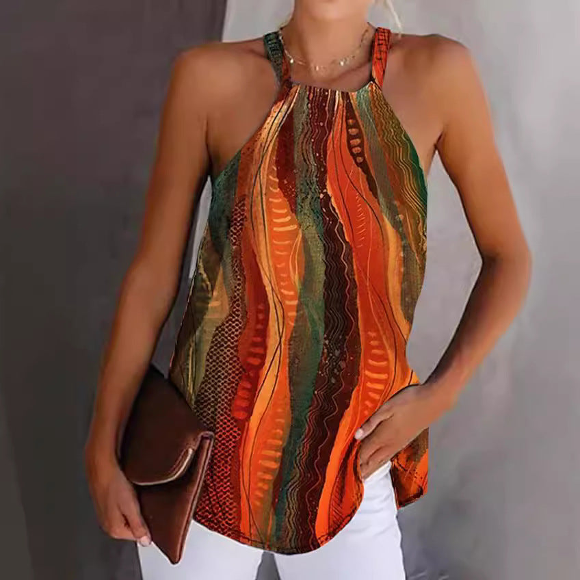Women’s strap blouse with captivating wave pattern Lune London