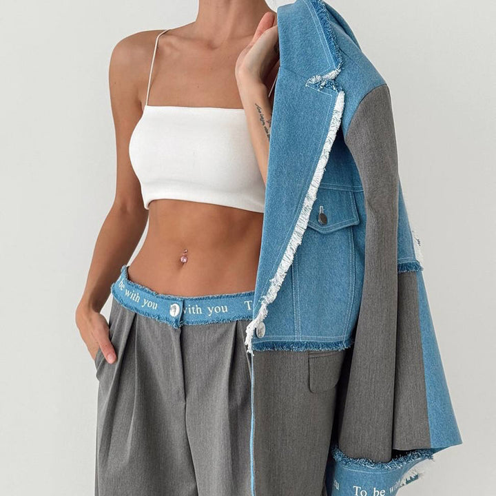 Elegant blazer for women with casual denim accents and stylish details Lune London