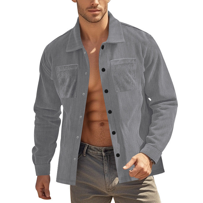 Corduroy jacket for men with practical chest pockets and structured design Lune London