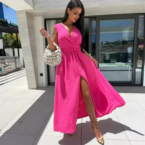 Elegant maxi dress for women with front slit Lune London