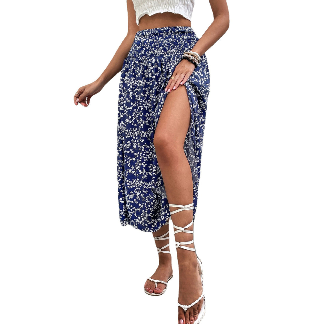 Lune London Floral Print Split Maxi Skirt for Women