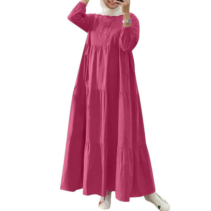 Ladies Elegant Maxi Dress with Chic Ruffle Hem and Style