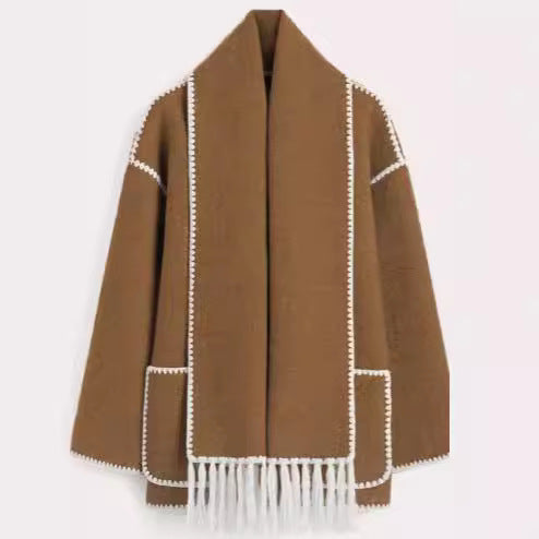 Fringed jacket for women with elegant trim at the hem Lune London