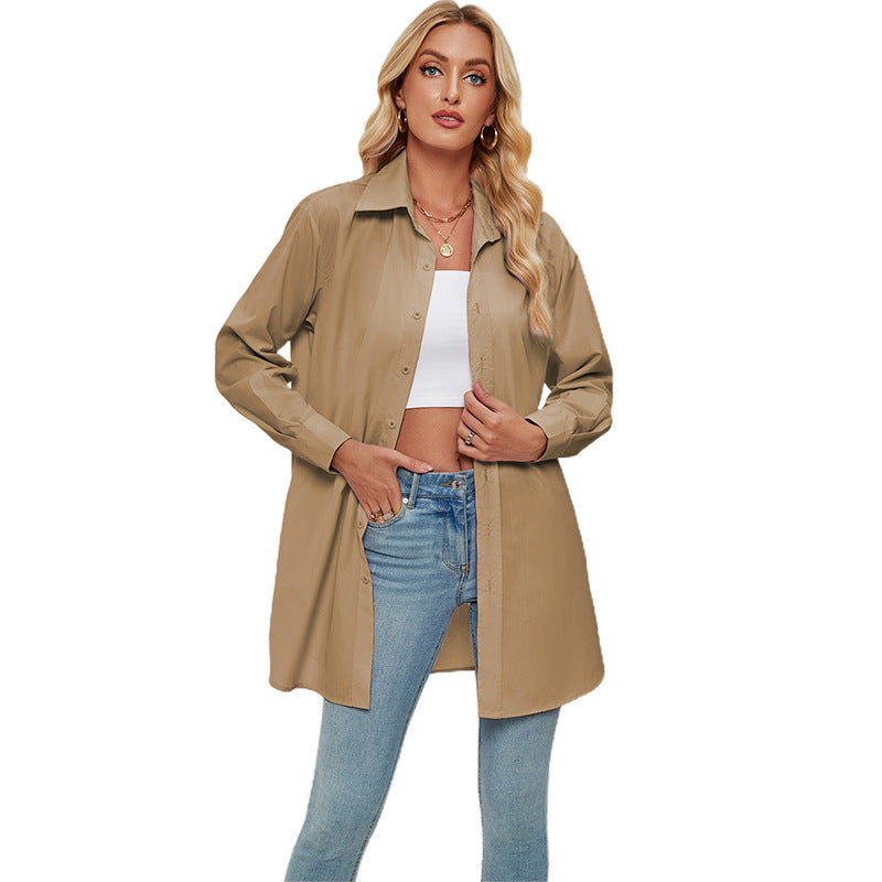 Long blouse with long sleeves for women in oversized style Lune London