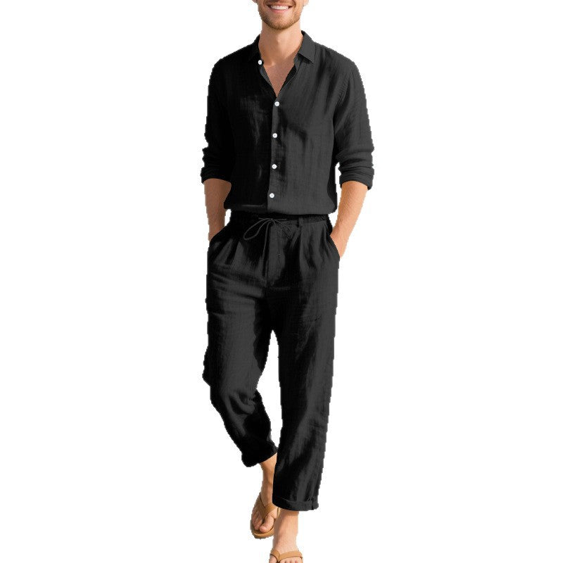 Casual linen pants for men with adjustable drawstring and modern fit Lune London