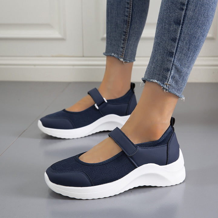 Women’s comfortable Mary Jane ankle boots with Velcro closure and breathable upper Lune London