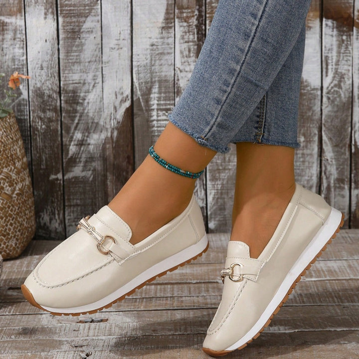Elegant loafers for ladies with fashionable buckle detail Lune London