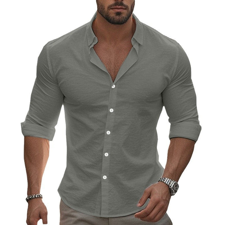 Men's Comfortable and Modern Long-Sleeve Shirt with Roll-Up Sleeves Lune London