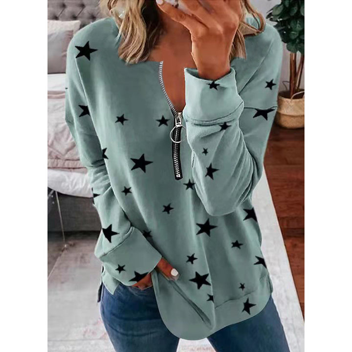 Women's hoodie with zip and star pattern Lune London