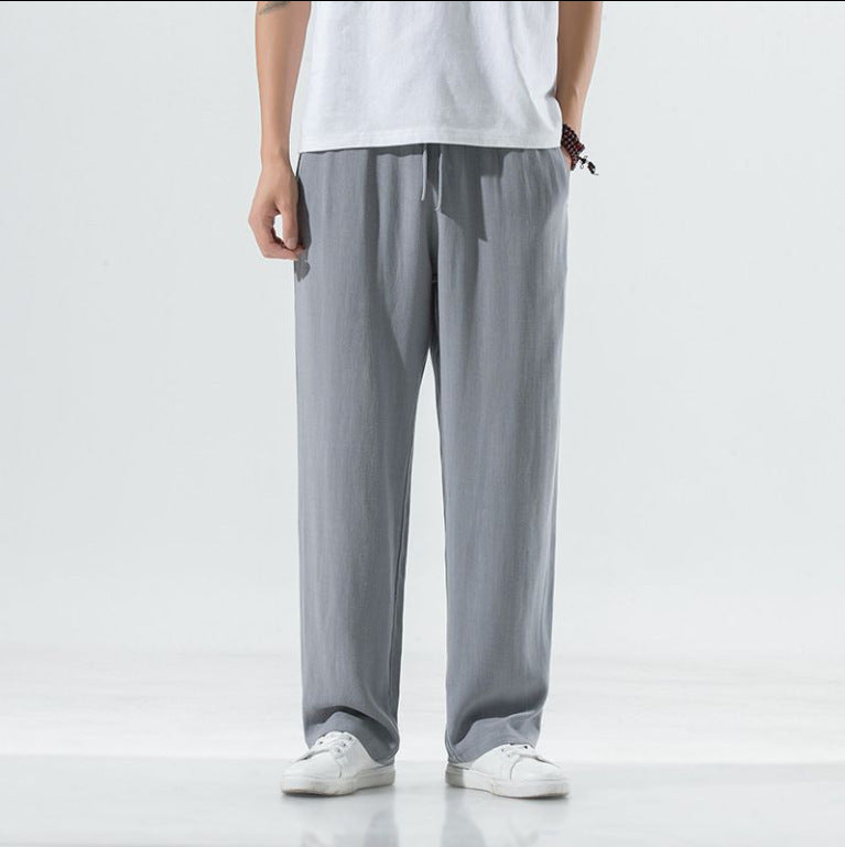 Casual linen pants for men with elastic waist and practical side pockets Lune London
