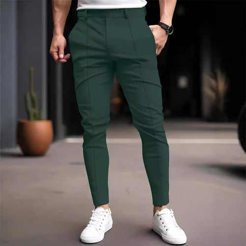 Pantalon chino slim-fit à la mode pour hommes avec taille élastique et poches polyvalentes Lune London