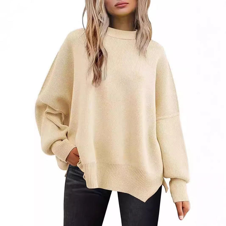 Oversized knitted sweater for women with wide sleeves and a textured surface Lune London
