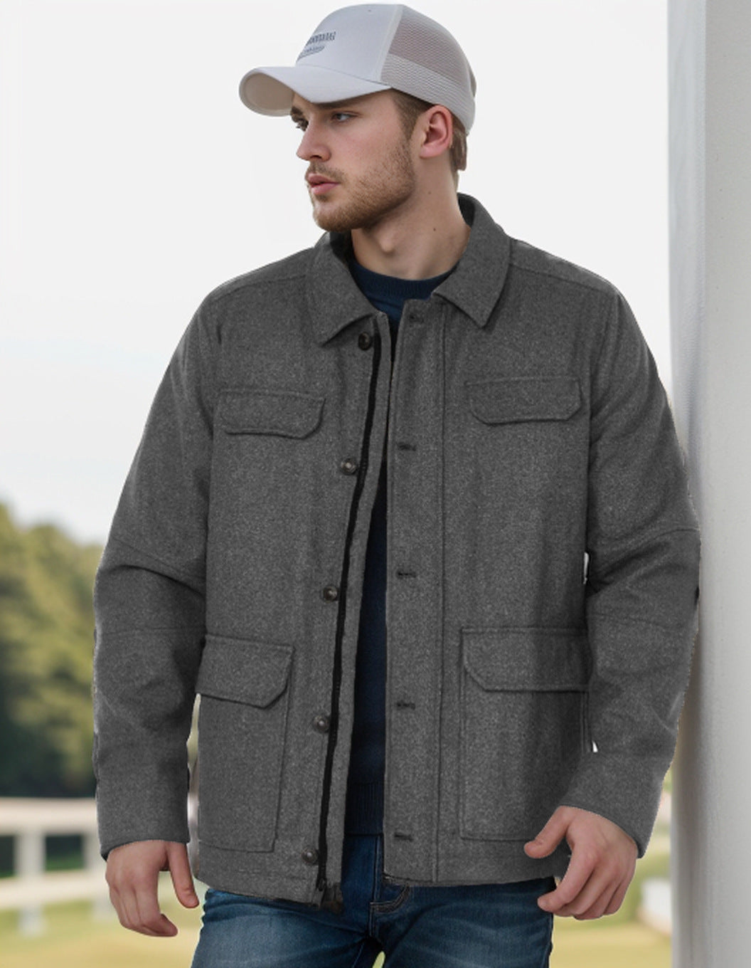 Wool jacket for men with functional pockets and modern cut Lune London