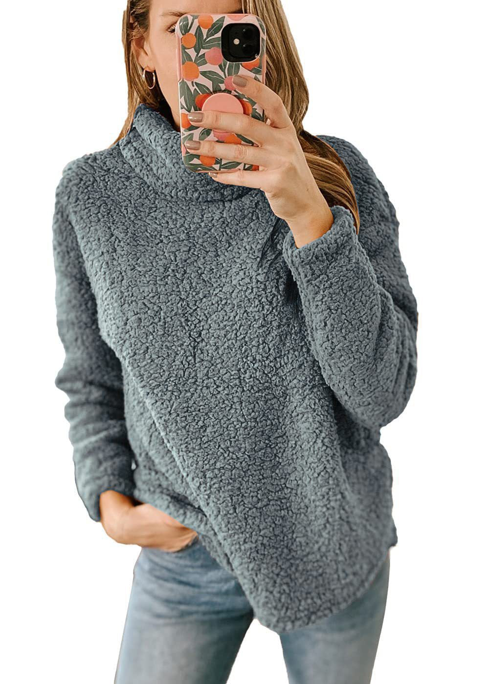Ladies cozy sweater with high collar and soft material Lune London