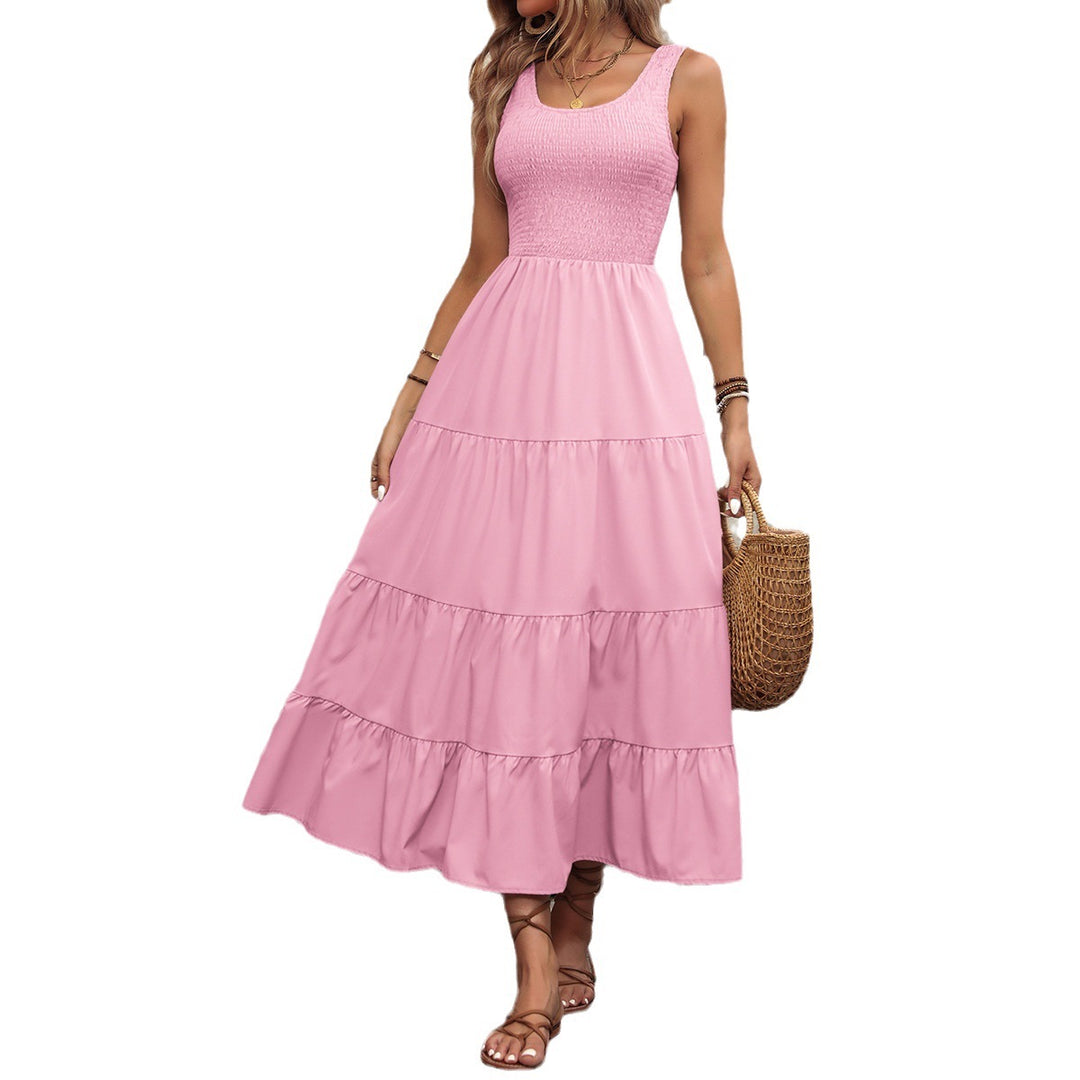 Maxi dress for women with ruffle details and an elastic top Lune London