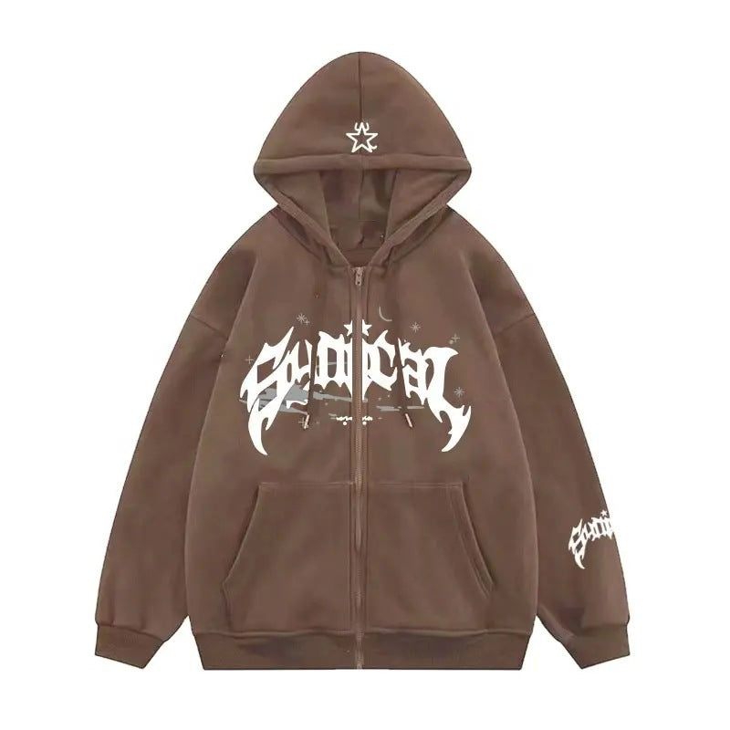 Women's hoodie with urban graphic element and practical pockets Lune London
