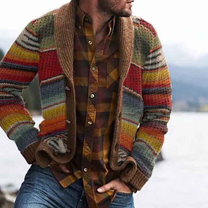 Ladies' knit jacket with colorful pattern Lune London