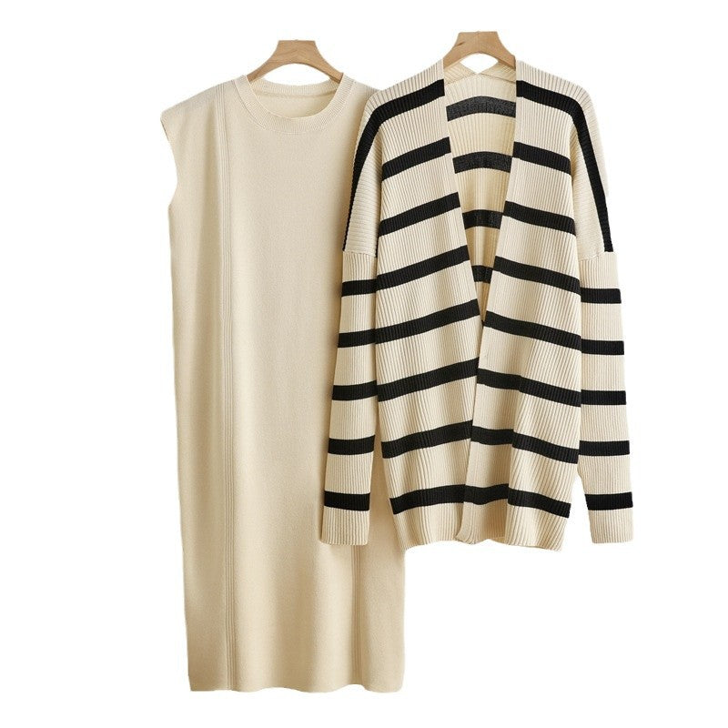 Elegant and modular knit dress for women with a casual cardigan Lune London
