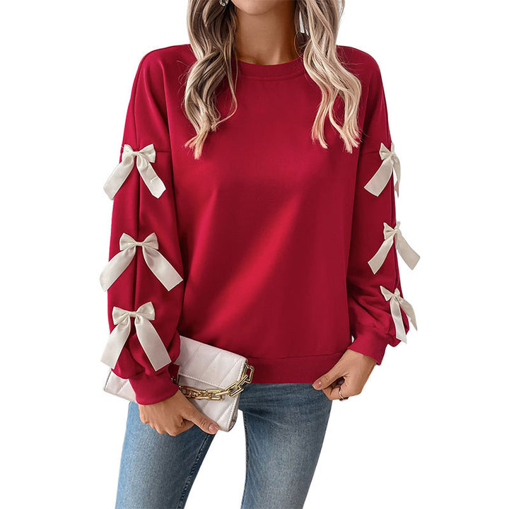 Ladies sweatshirt with ruffle and bow details Lune London