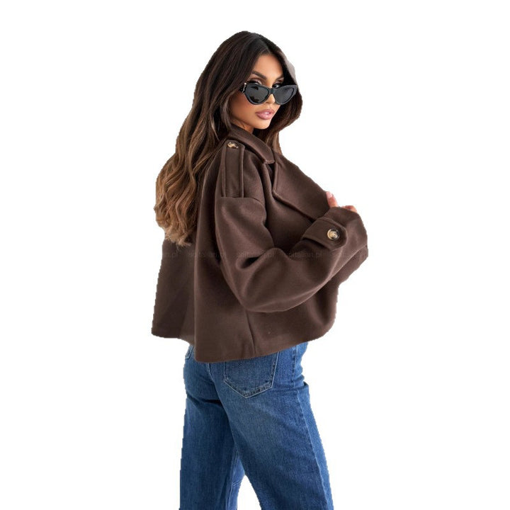 Veste en laine surdimensionnée pour femmes avec larges revers Chic & Stil