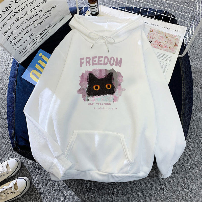 Women's hoodie with creative cat design Chic & Stil