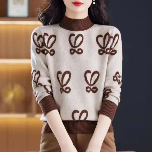Sweatshirt pour femmes avec motifs contrastés et encolure ronde Chic & Stil