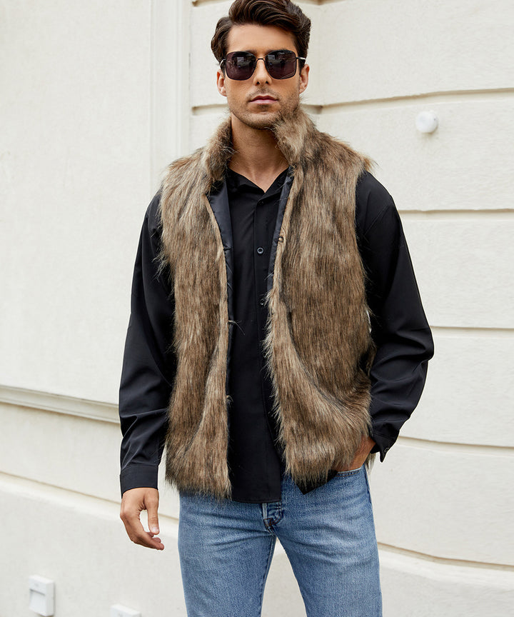 Lune London Men's Fashion Faux Fur Jacket