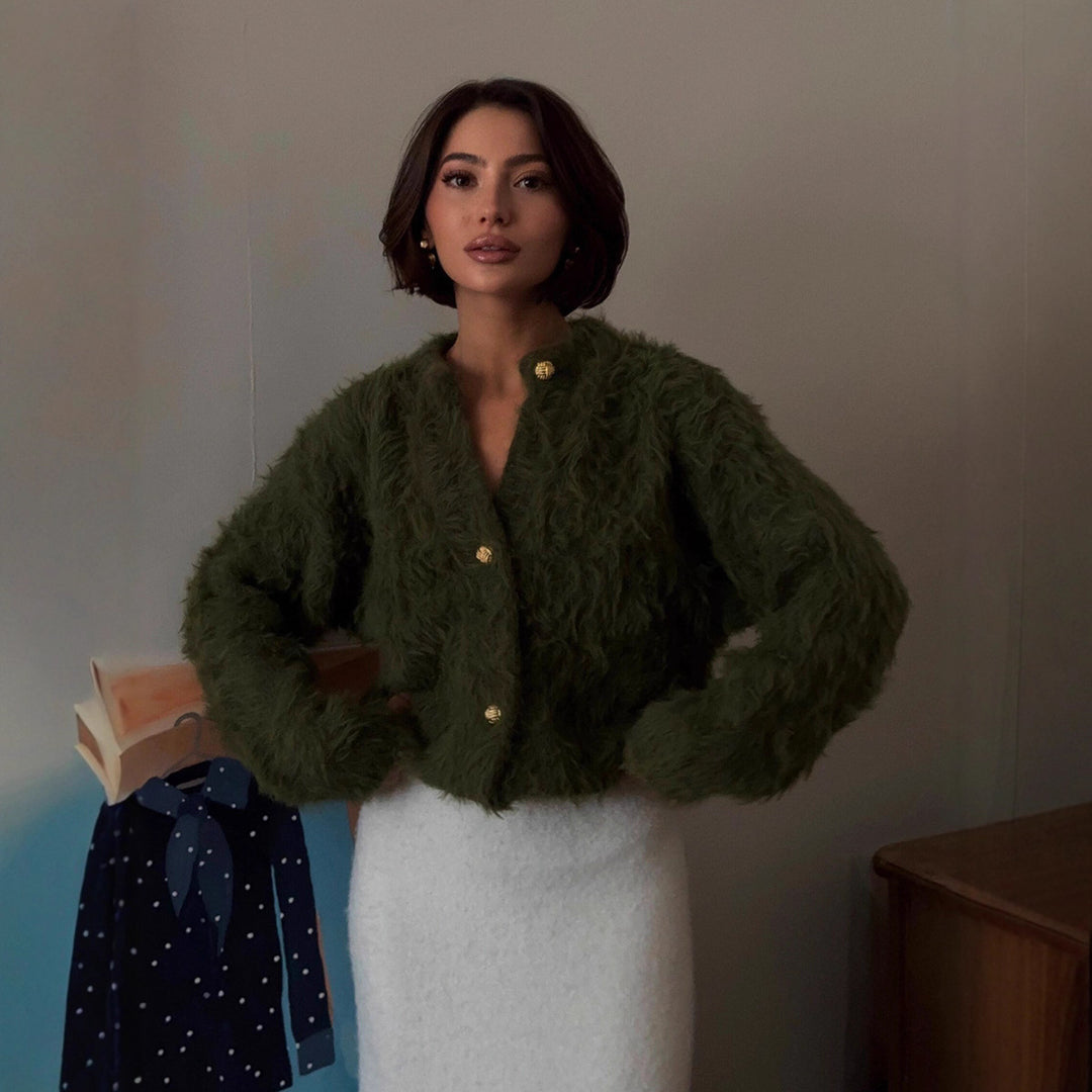Pull en maille moelleuse pour femme en 100 % nylon avec coupe décontractée Chic & Stil