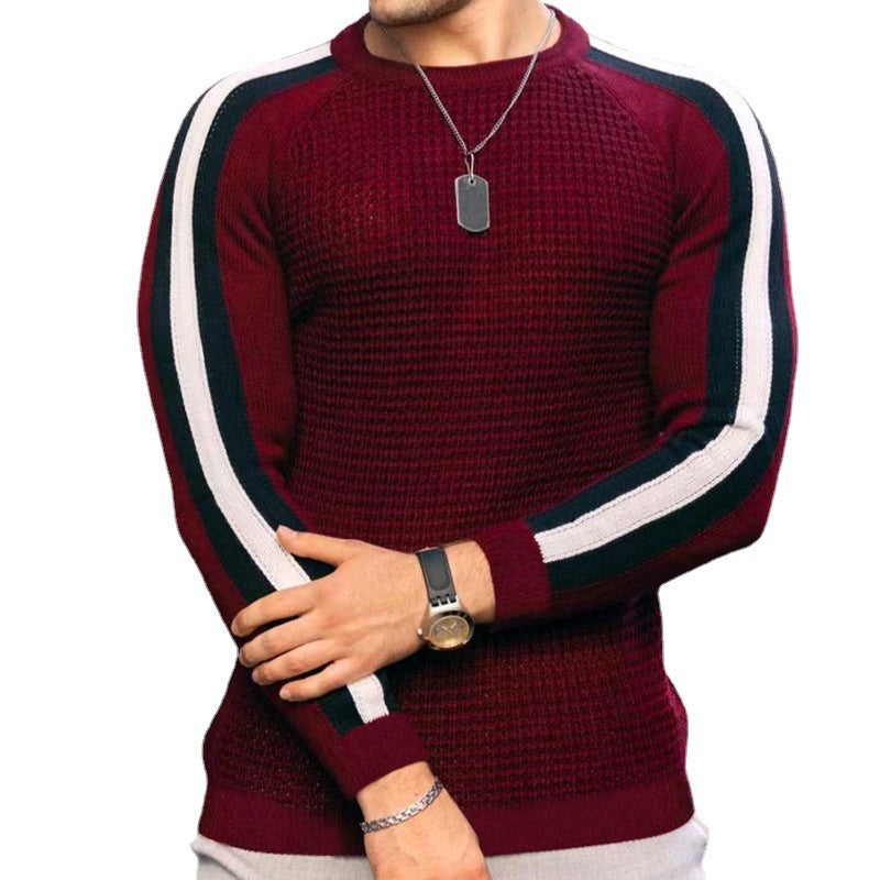 Men's knit sweater with sporty stripes Lune London