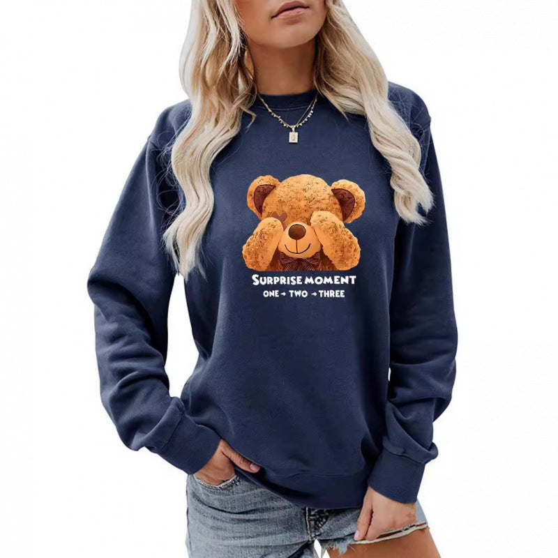 Women's leisure sweater with cute bear design Lune London