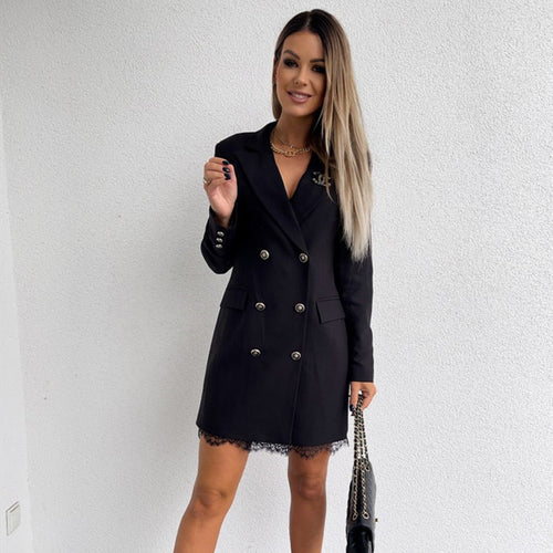 Ladies elegant double knee blazer with lace Lune London