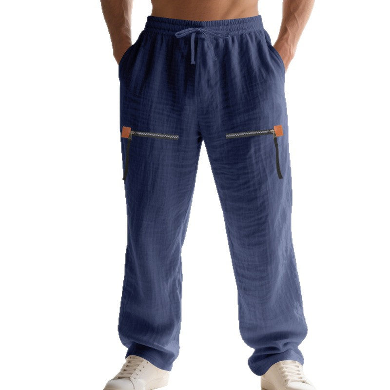 Casual cargo pants for men with practical zip pockets and elastic waist Lune London
