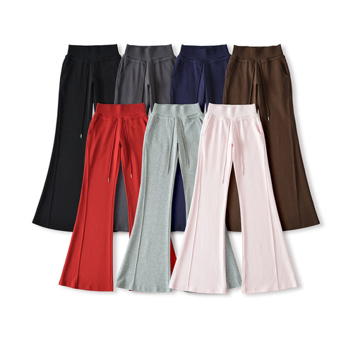 Women’s flared lounge pants with a high waist and practical side pockets Lune London