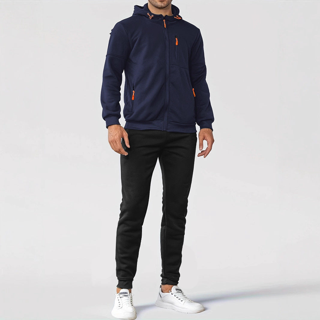 Men's sporty fleece jacket with practical zip pockets Lune London