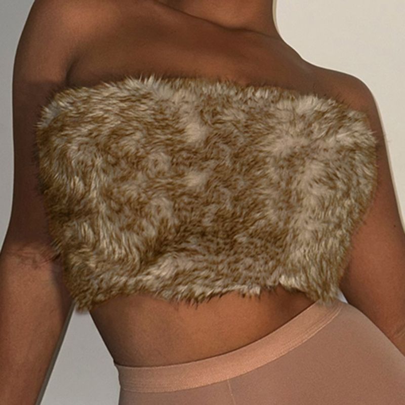 Ladies Bustier in elegant faux fur Lune London