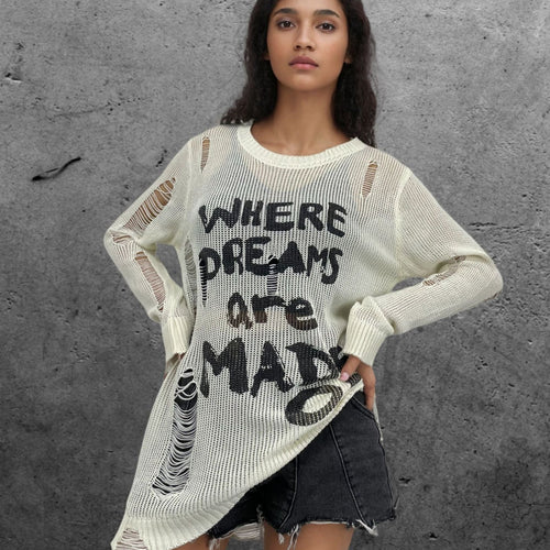 Ladies Casual Knit Sweater with Graphic Pattern Lune London