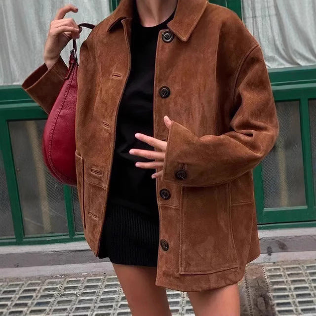 Casual suede jacket for ladies Lune London