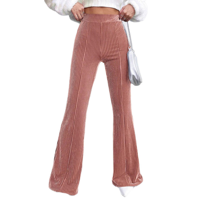 Women Elegant and Comfortable Satin Pants with Vertical Stripes Lune London