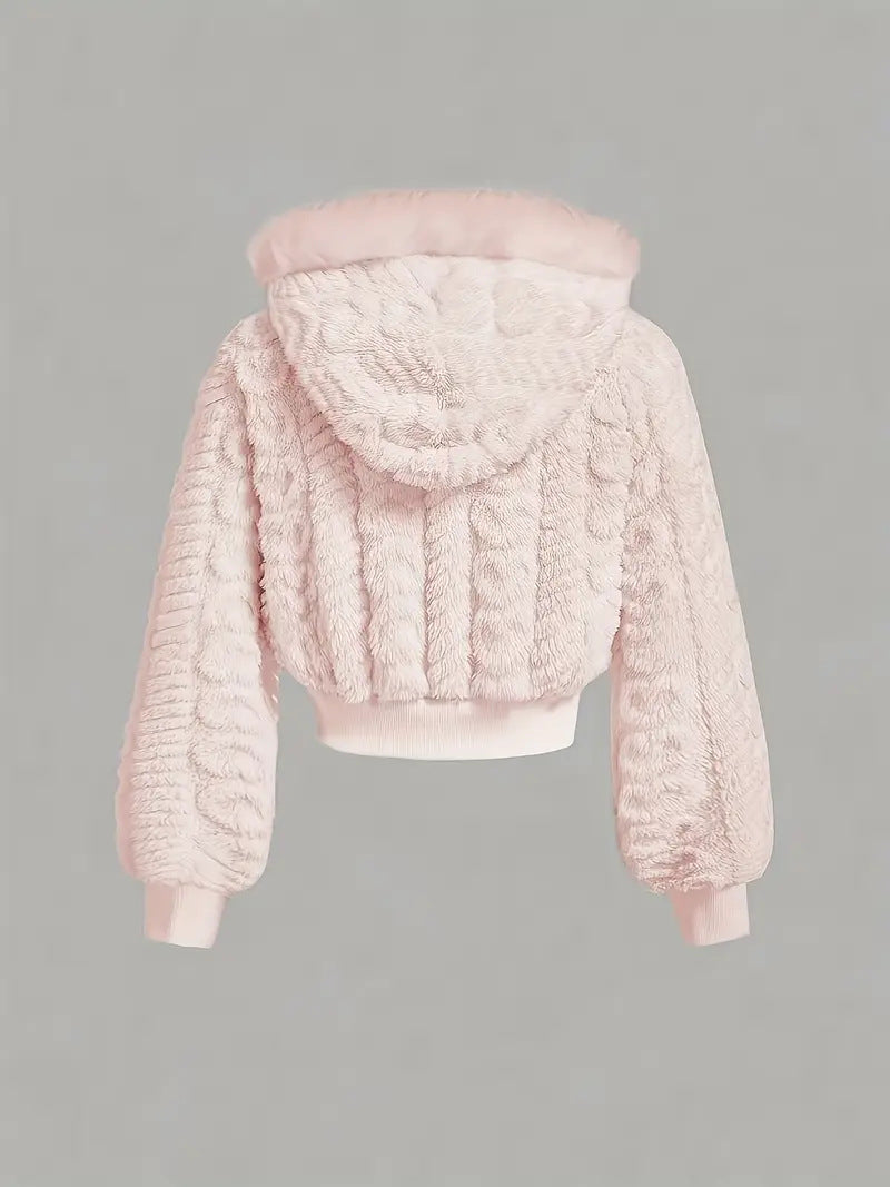 Ladies Cozy Fleece Pullover with Raglan Cut and Hood Lune London