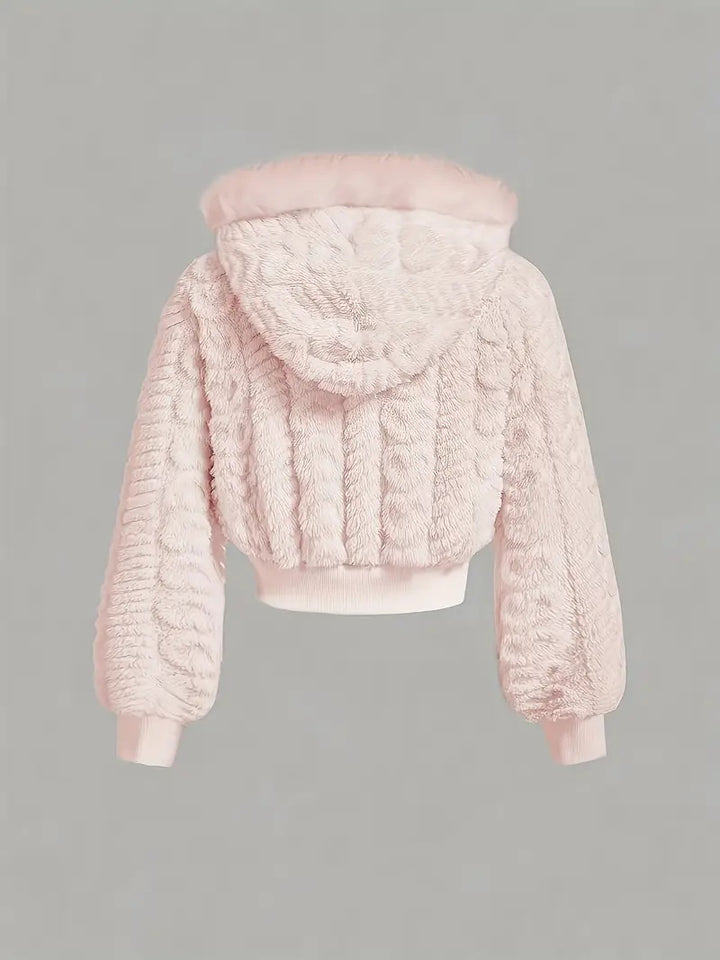 Ladies Cozy Fleece Pullover with Raglan Cut and Hood Lune London