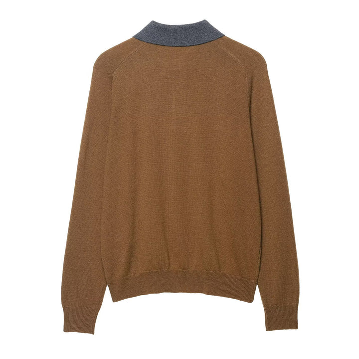 Knitted pullover for ladies with a trendy diamond pattern and a classic polo collar Lune London