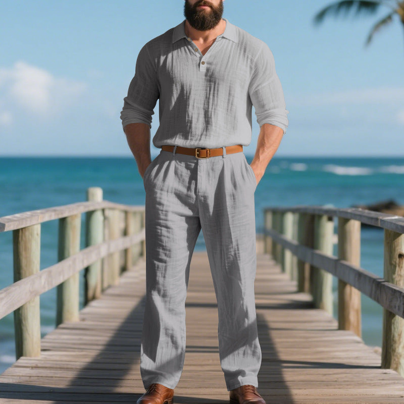Elegant leisure suit for men with a long sleeve sweater Lune London